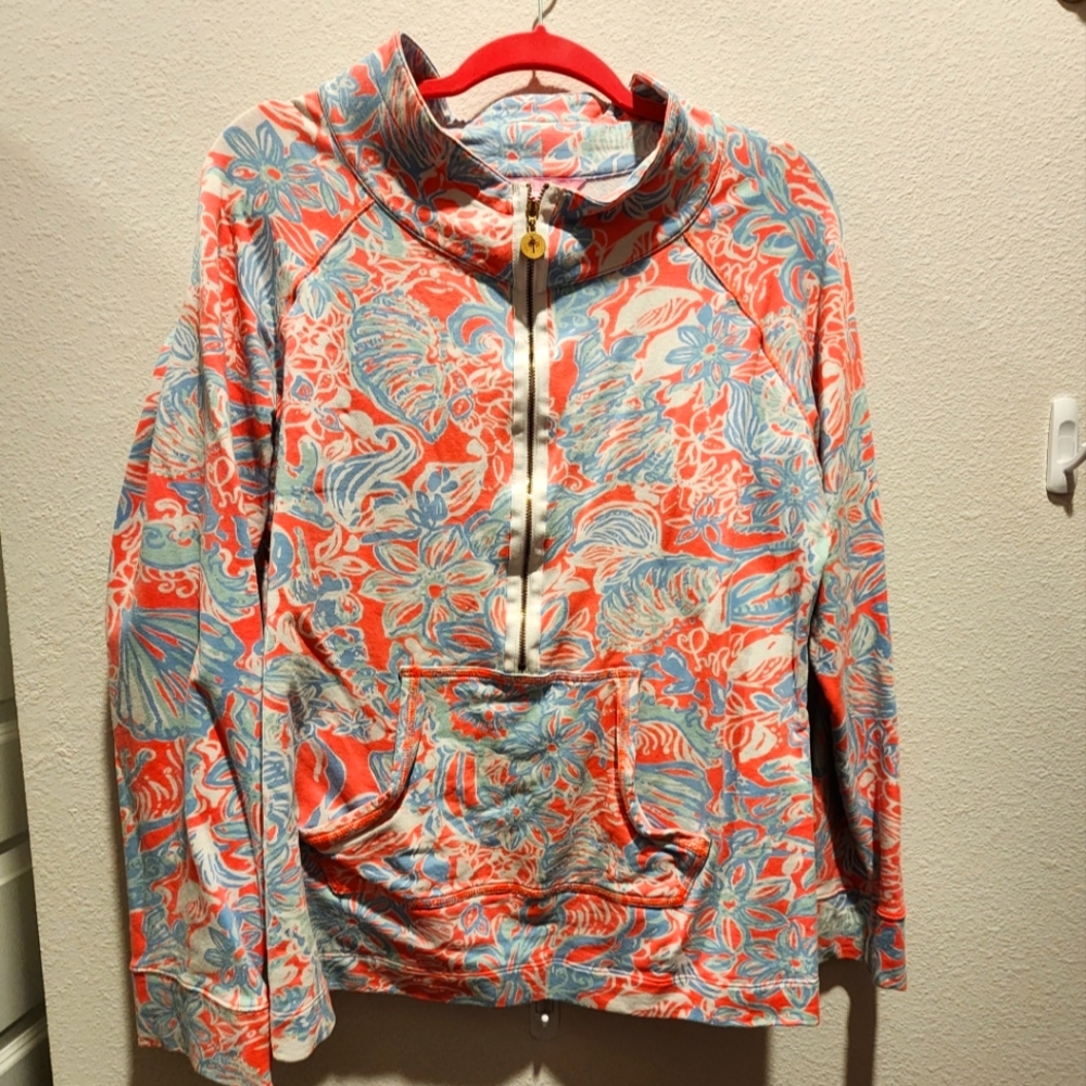 Lilly Pulitzer Skipper Popover Summer Siren Pink Sun Ray Sz L